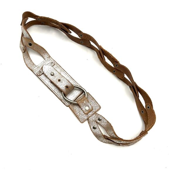 BOHO-HIPPIE |J.C. PENNEY - Women\'s FASHION Belt - SILVER LINKED Leather - Size M main image 15